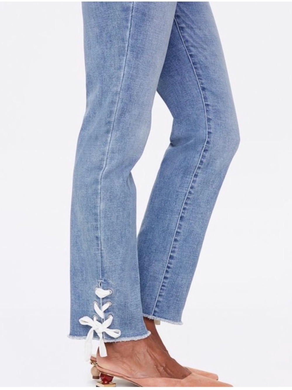 NYDJ Sheri Slim Lace-up Ankle Jeans Stretch Size 8